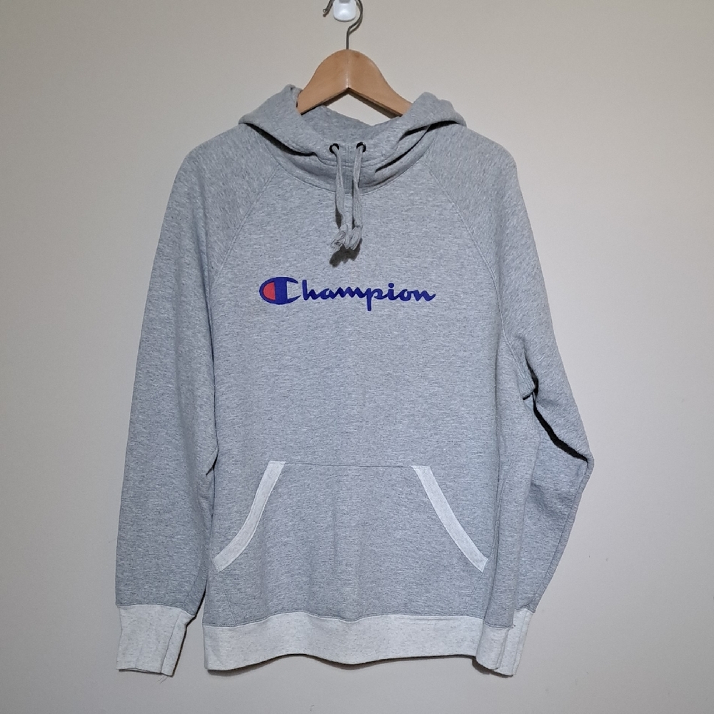Champion Gray and Cream Athletic Hoodie